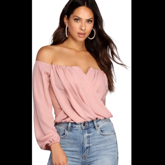Pink Off The Shoulder Blouse - Picture 2 of 5